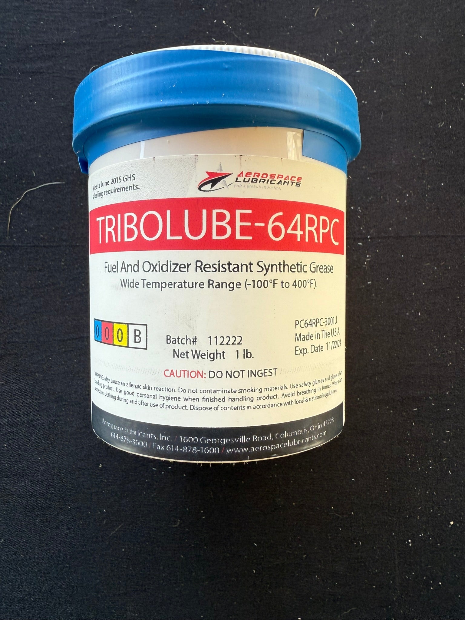 TRIBOLUBE-64RPC - Fluorinated Polyether Grease - 1 lb jar